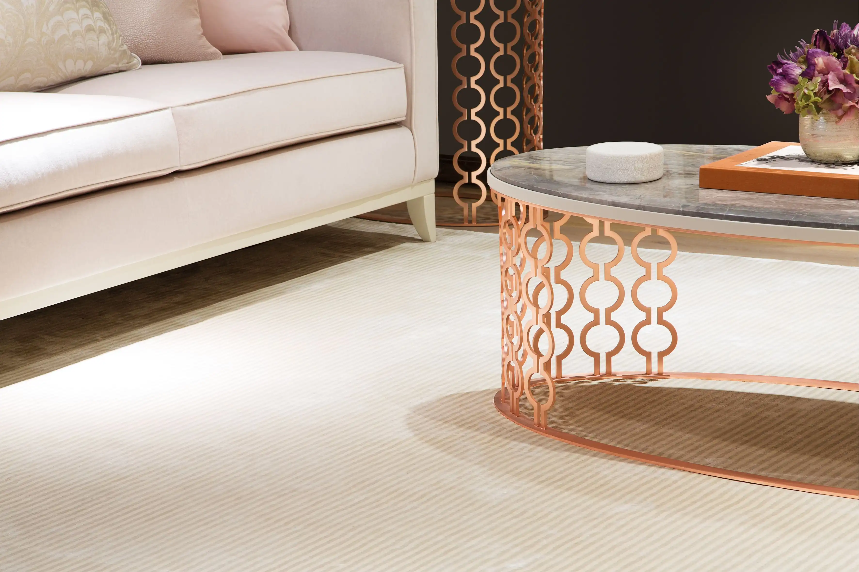 Chrome Stripe Putty Rug