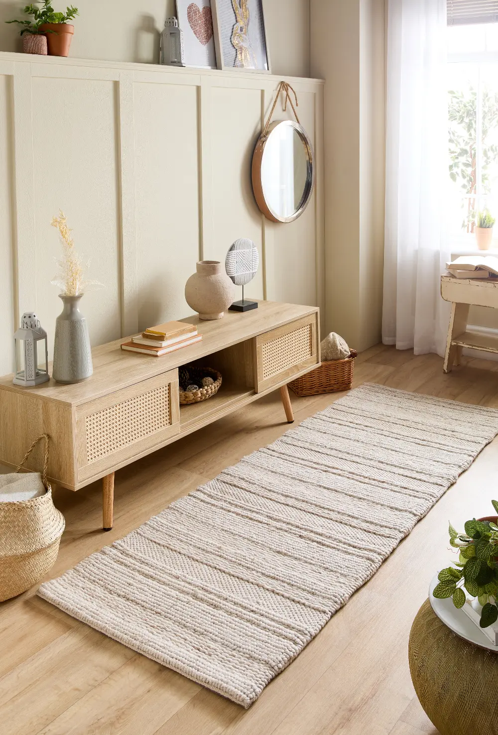 Chunky Knit Cream Rug - Image 3