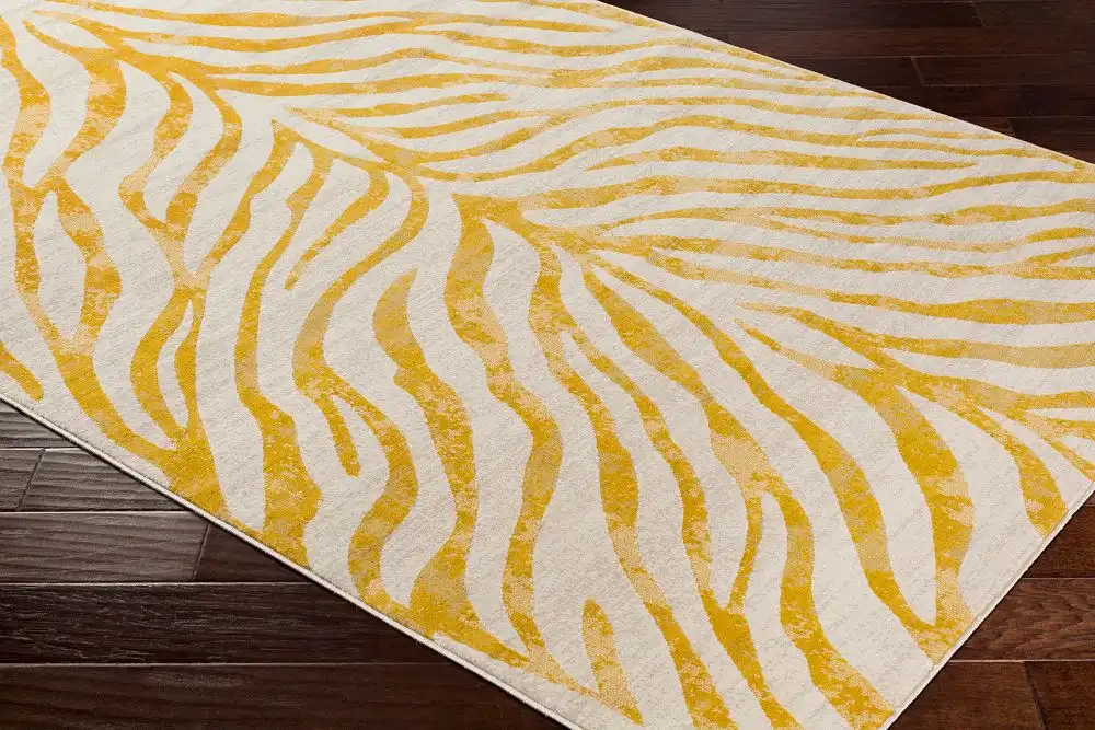 Cybele Scandi Boho Zebra Mustard Rug - Image 7