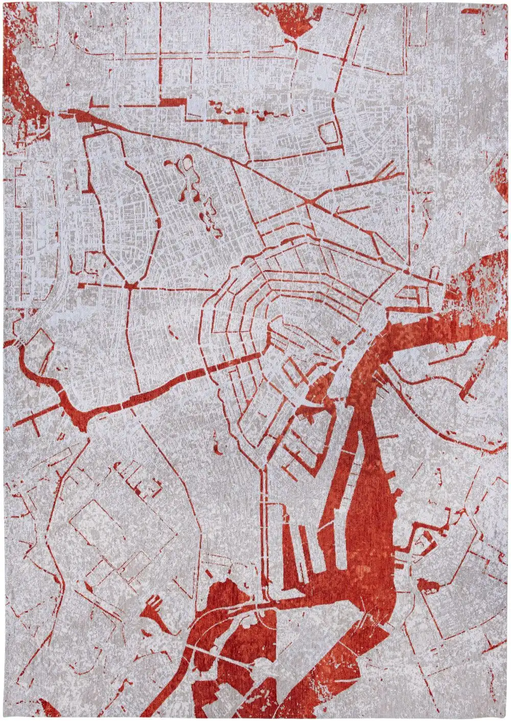 Cities 9323 Amsterdam Orange Cut Washable Rug - Image 4
