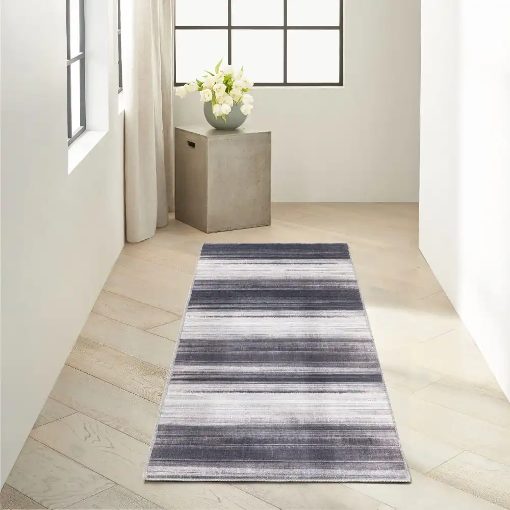 CK031 Launder Washable LDR01 Ivory Black Rug - Image 6