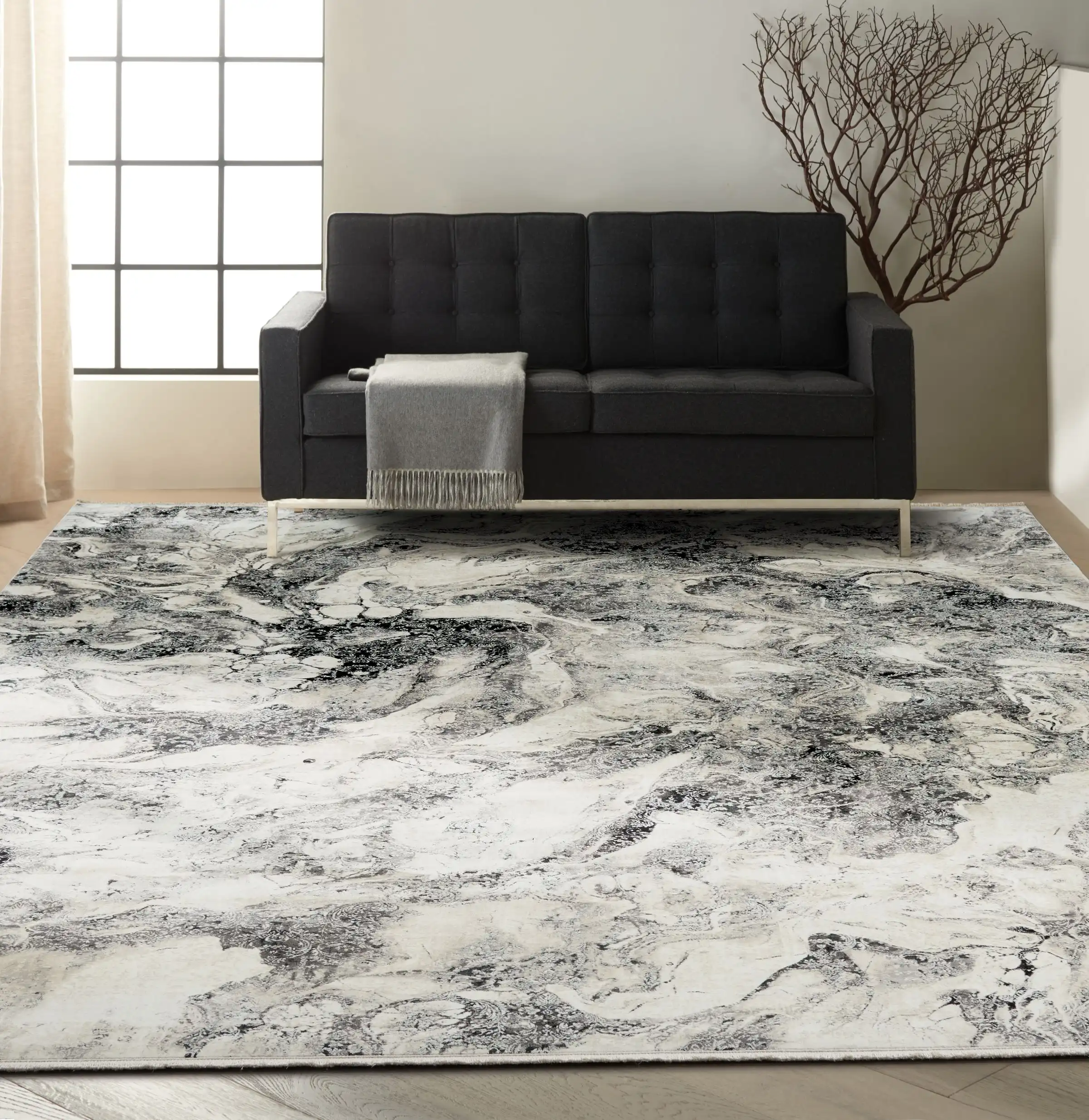 CK50 Balian CK56 Silver Black Rug