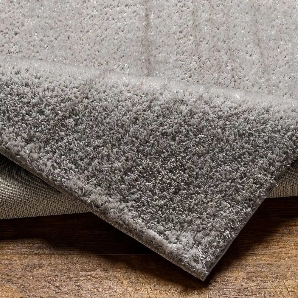Claire Shaggy Solid Color Plush Pile Grey Rug - Image 3