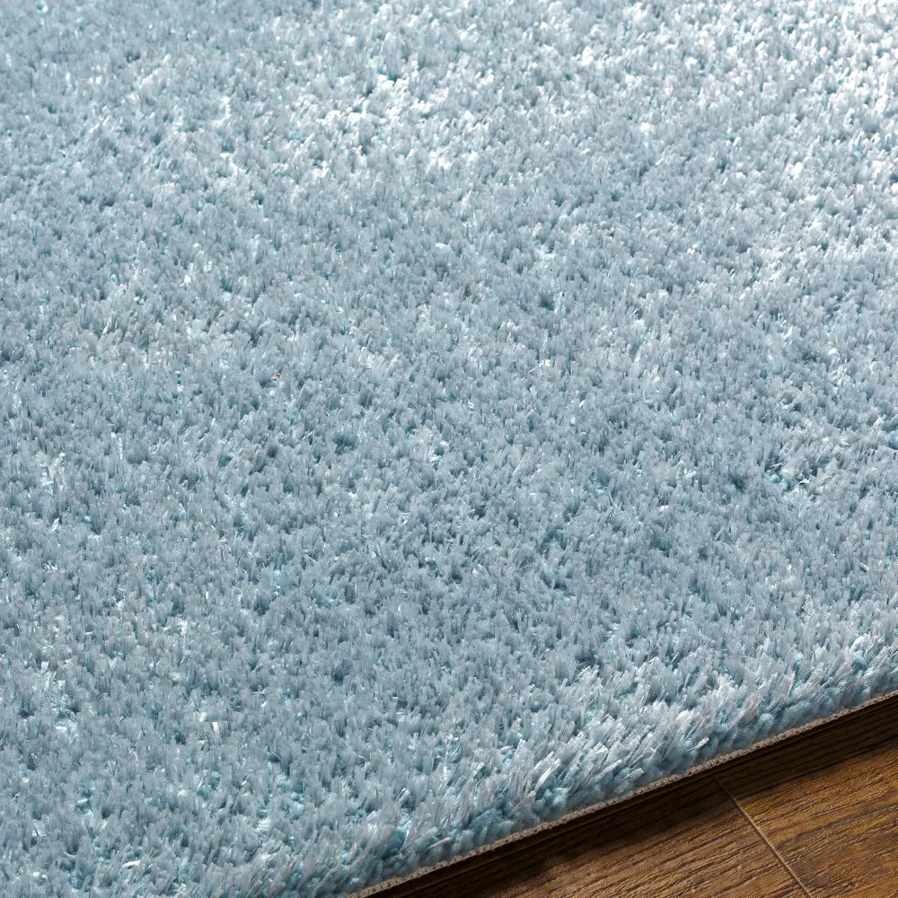 Claire Shaggy Solid Color Plush Pile Denim Rug - Image 4