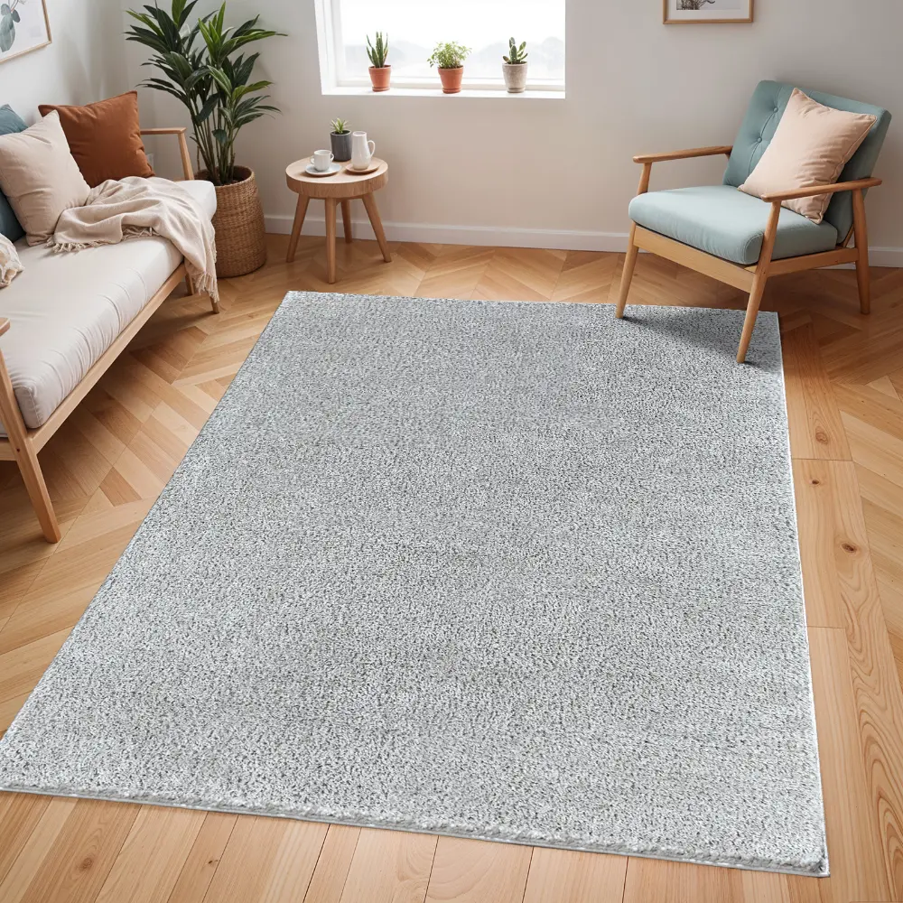 Claire Shaggy Solid Color Plush Pile Grey Rug