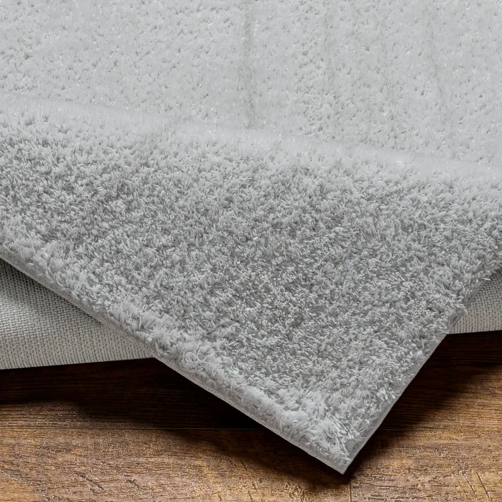 Claire Shaggy Solid Color Plush Pile Grey Rug - Image 4