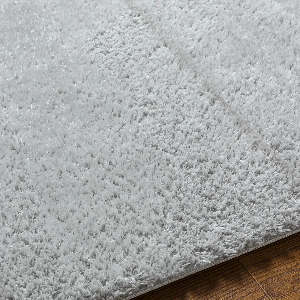 Claire Shaggy Solid Color Plush Pile Grey Rug - Image 7
