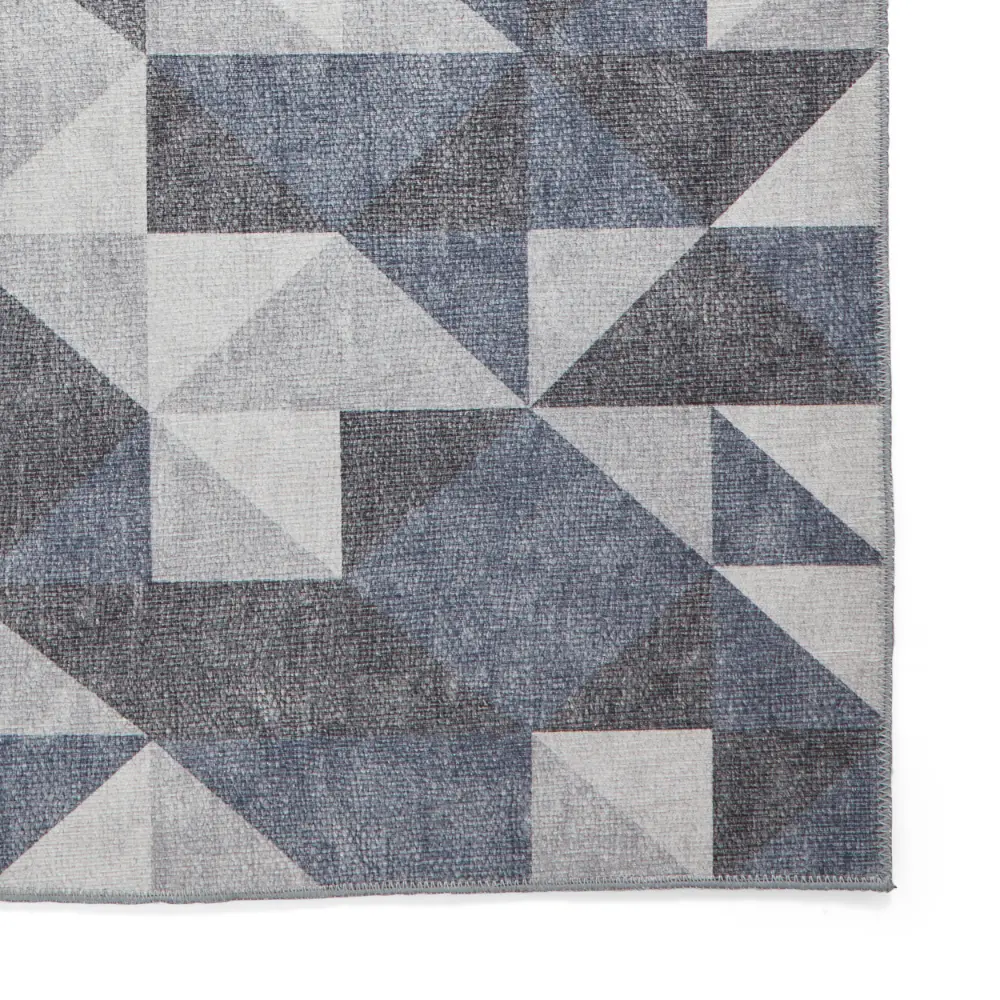 Coral H1057 Blue/Grey Modern Washable Rug - Image 4