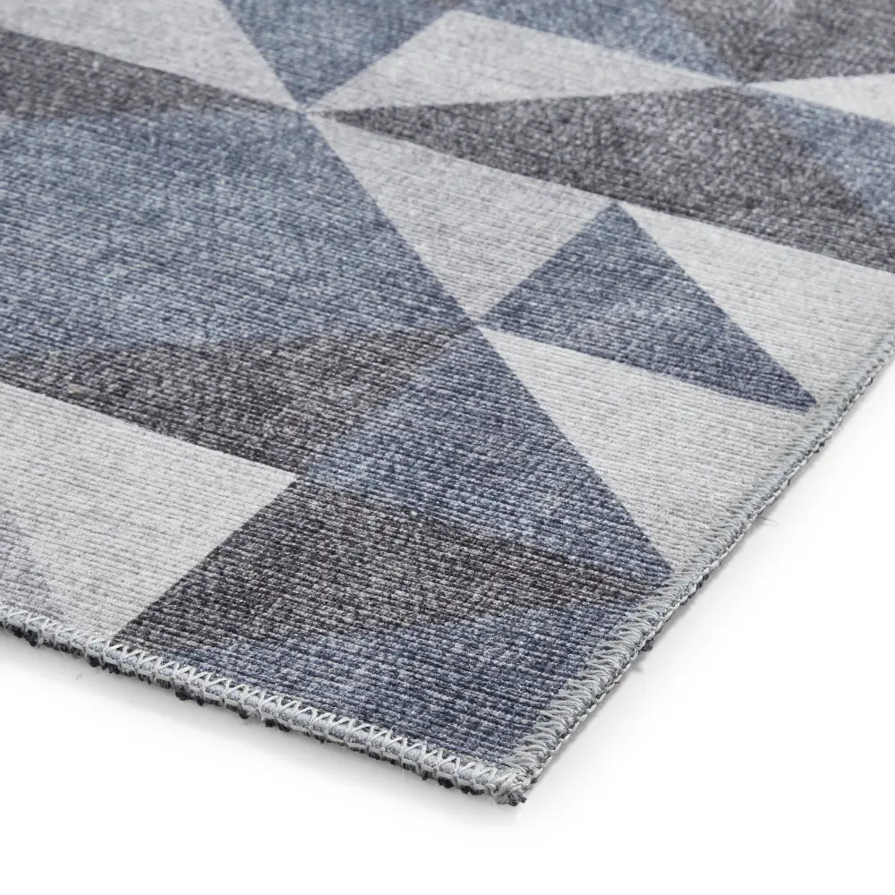 Coral H1057 Blue/Grey Modern Washable Rug - Image 6