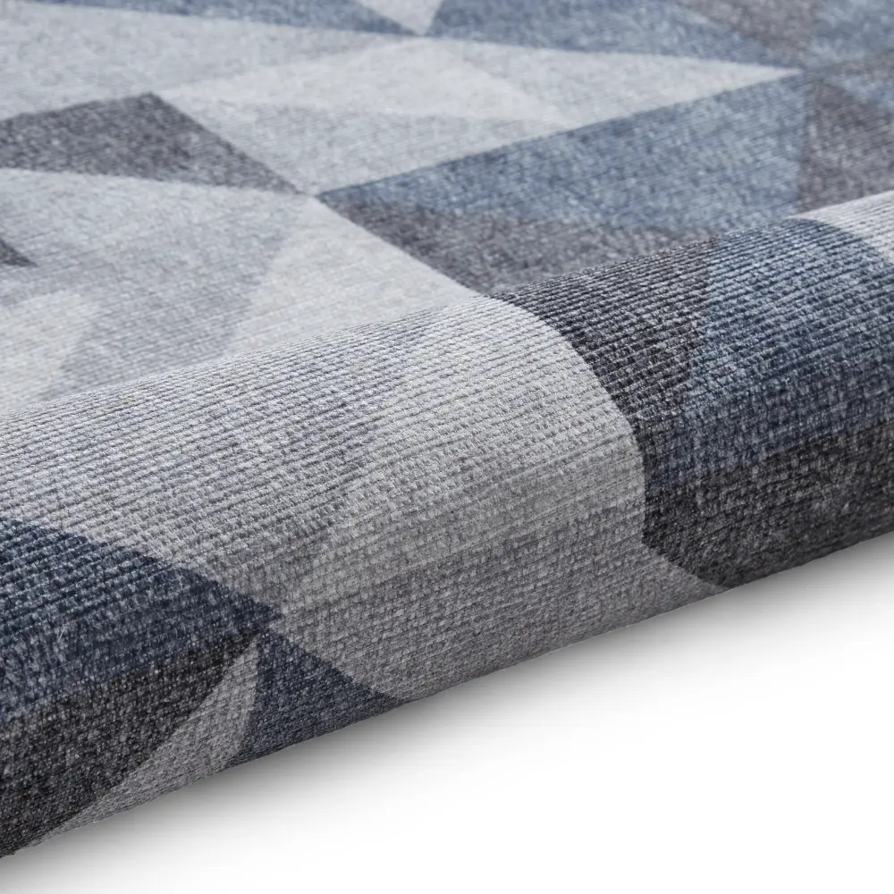 Coral H1057 Blue/Grey Modern Washable Rug - Image 8