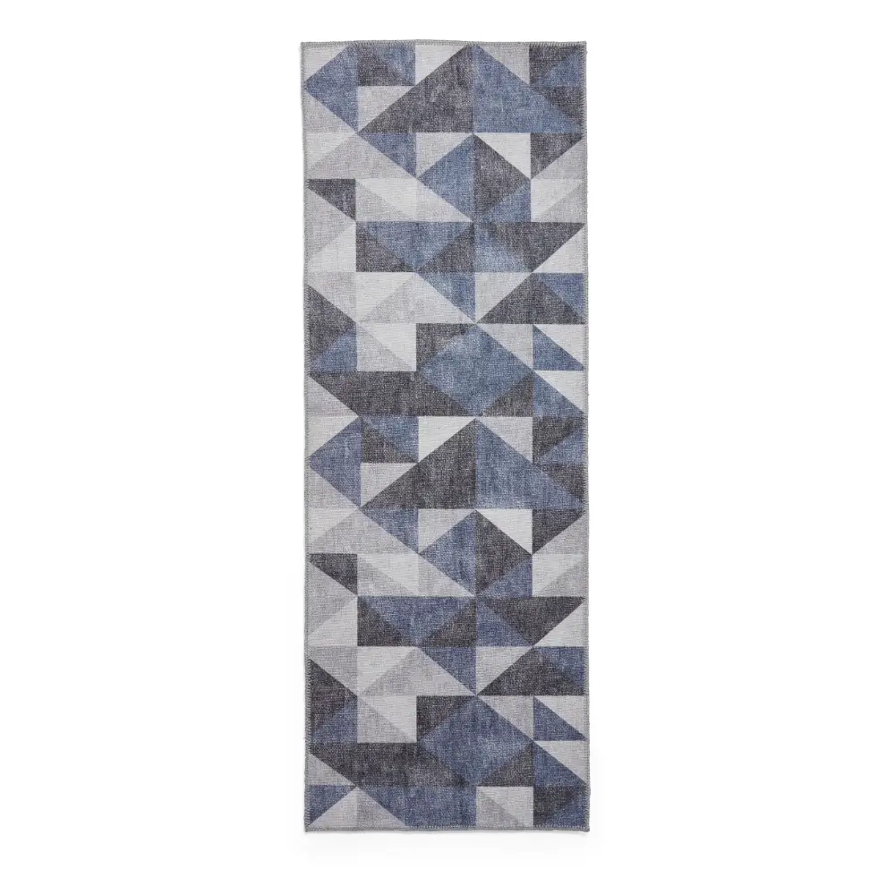Coral H1057 Blue/Grey Modern Washable Rug - Image 9