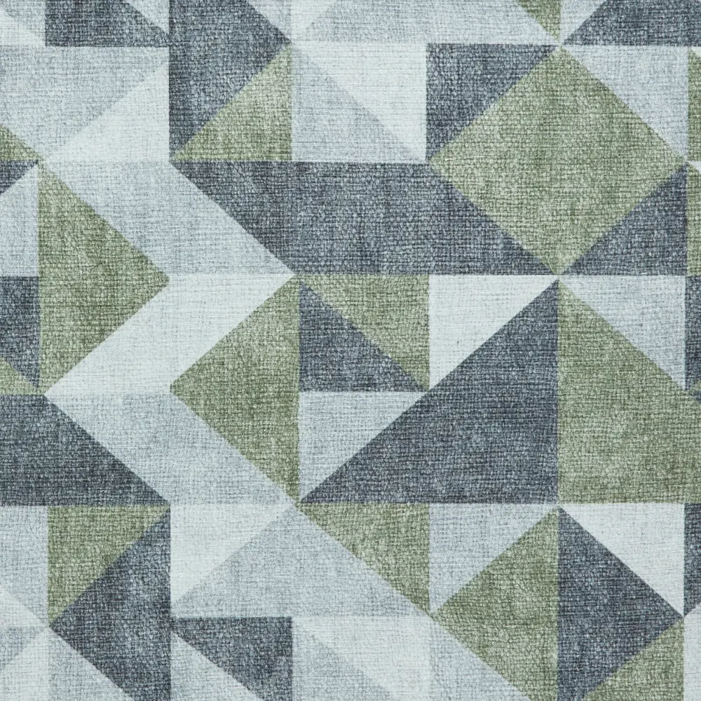 Coral H1057 Green/Grey Modern Washable Rug - Image 5