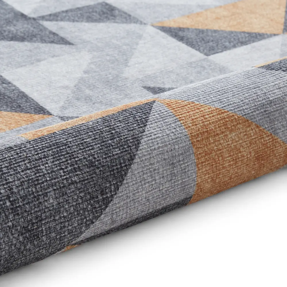 Coral H1057 Yellow/Grey Modern Washable Rug - Image 5