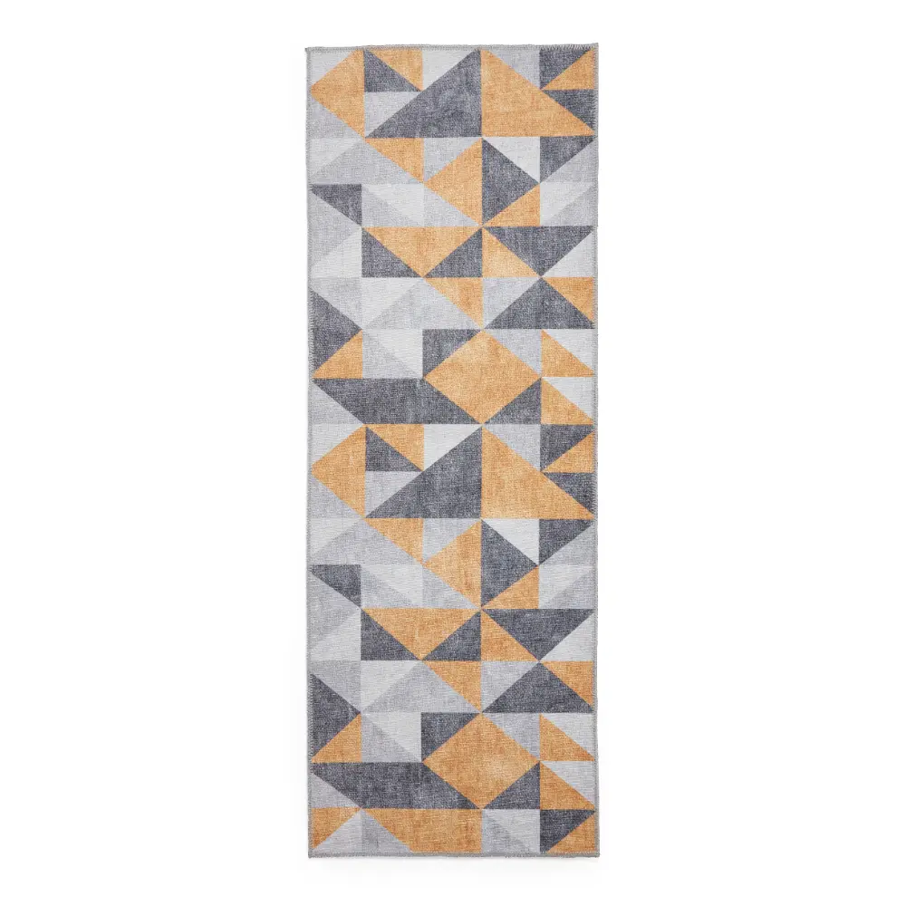 Coral H1057 Yellow/Grey Modern Washable Rug - Image 6