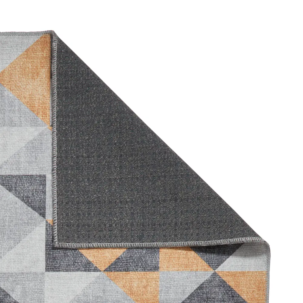 Coral H1057 Yellow/Grey Modern Washable Rug - Image 8