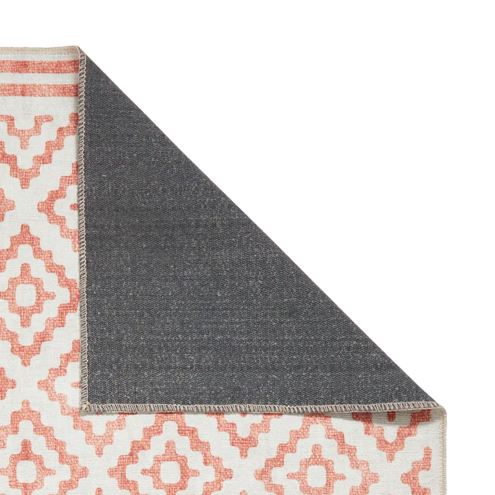 Coral H1058 Orange Modern Washable Rug - Image 7