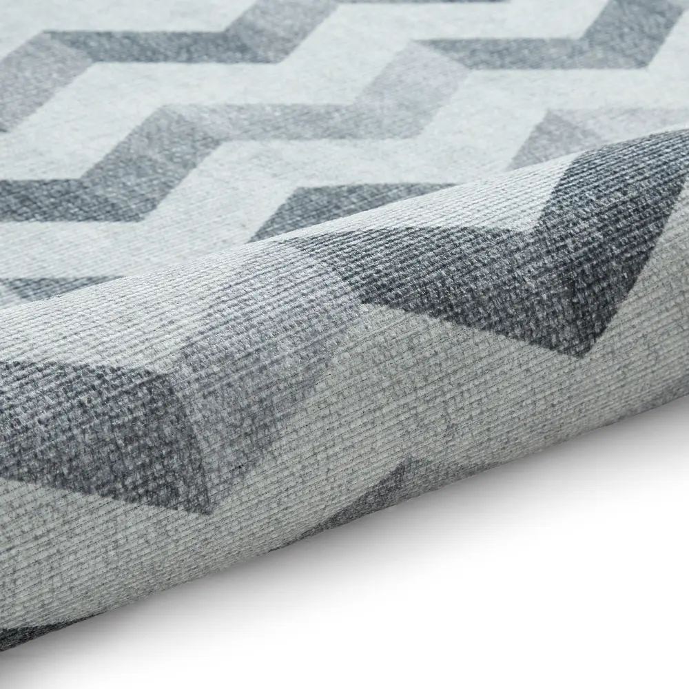 Coral H1059 Grey Modern Washable Rug - Image 4