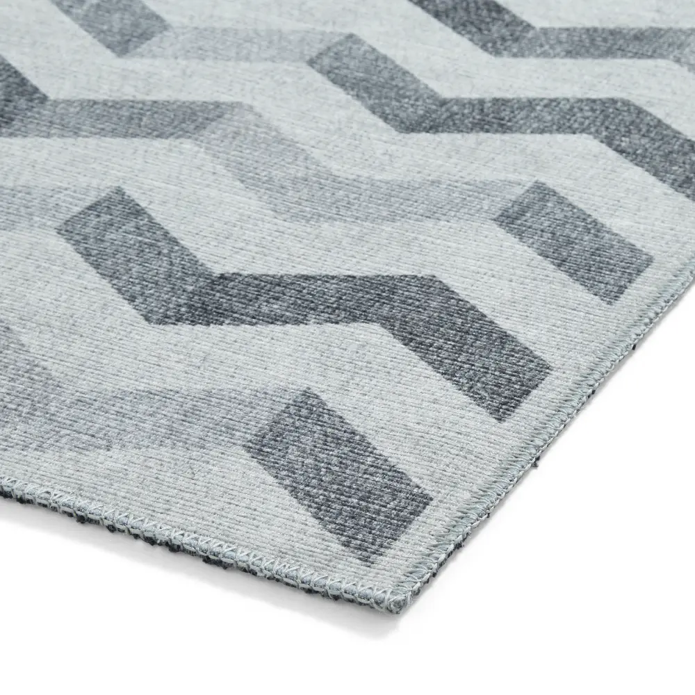 Coral H1059 Grey Modern Washable Rug - Image 7