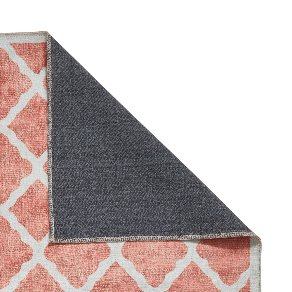 Coral H1063 Orange Modern Washable Rug - Image 10