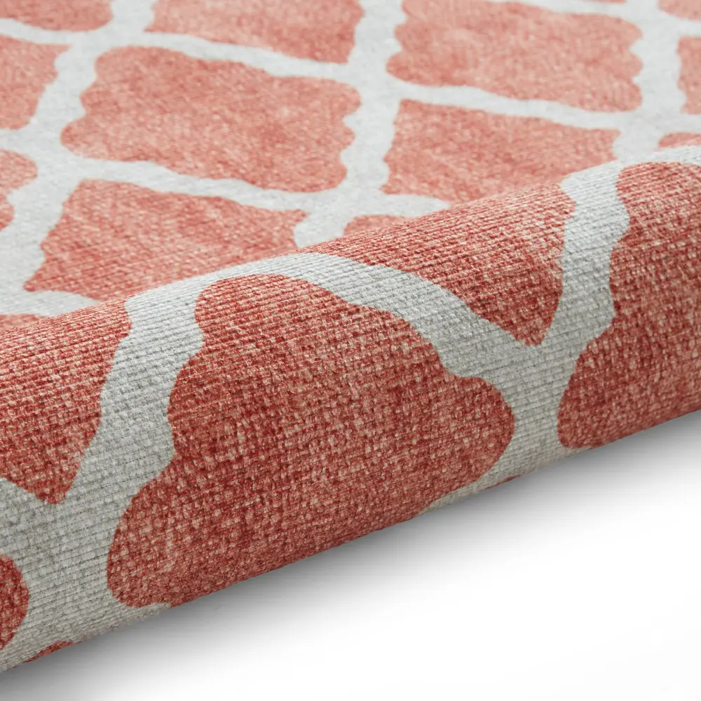 Coral H1063 Orange Modern Washable Rug - Image 4