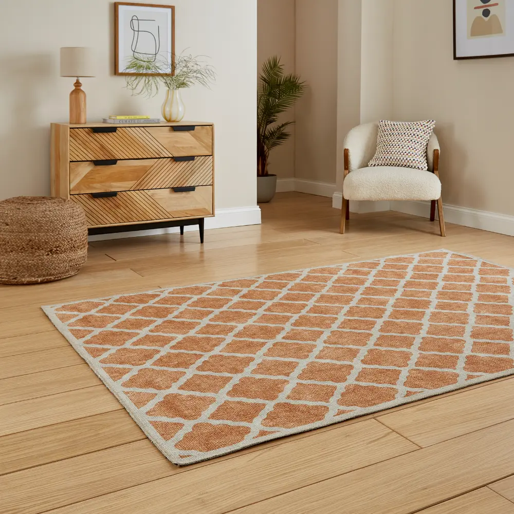 Coral H1063 Yellow Modern Washable Rug - Image 2