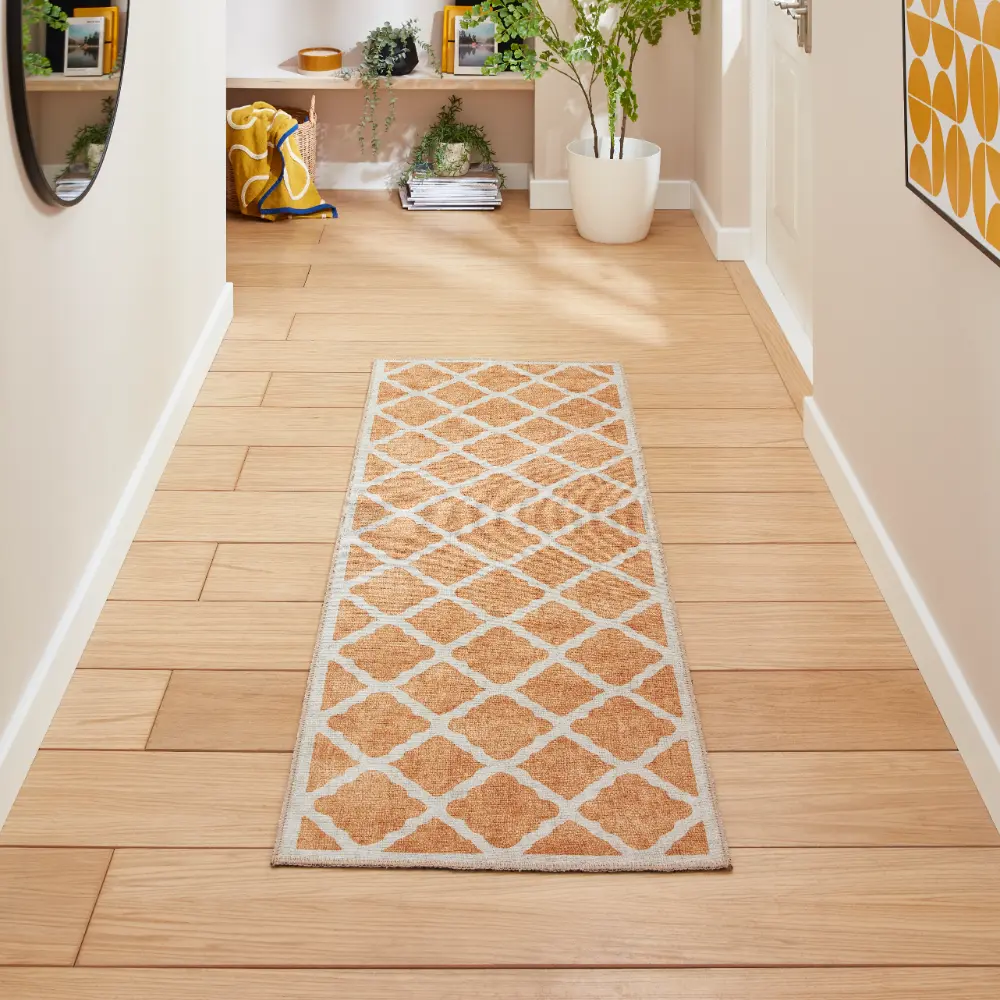 Coral H1063 Yellow Modern Washable Rug - Image 3