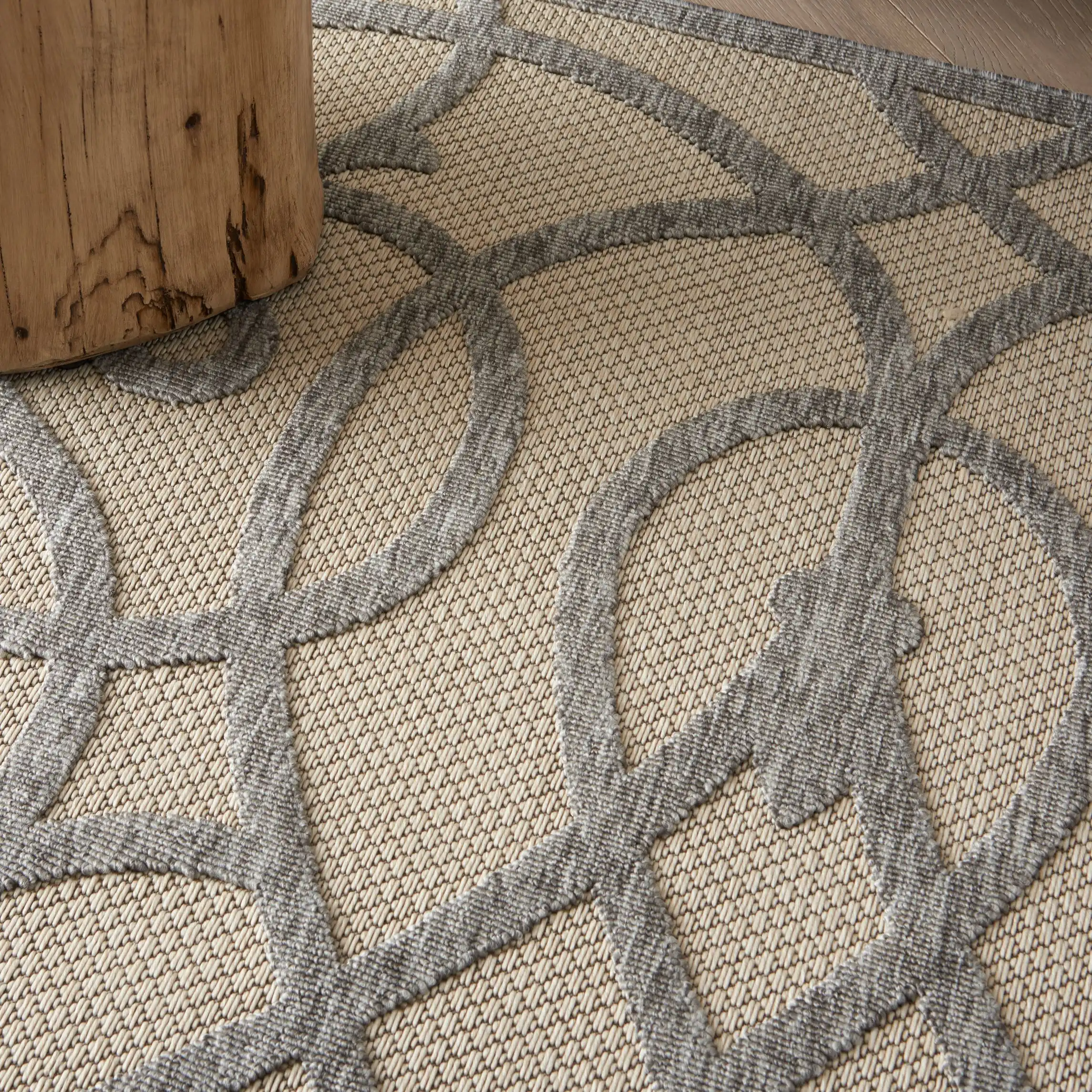 Cozumel (Outdoor) CZM04 Cream Grey Rug - Image 3