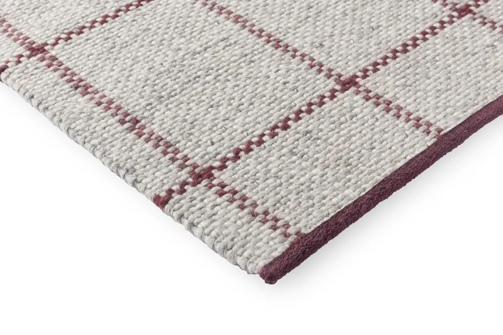 Craft Matter Check Ash/Stone Red 049100 Rug - Image 6