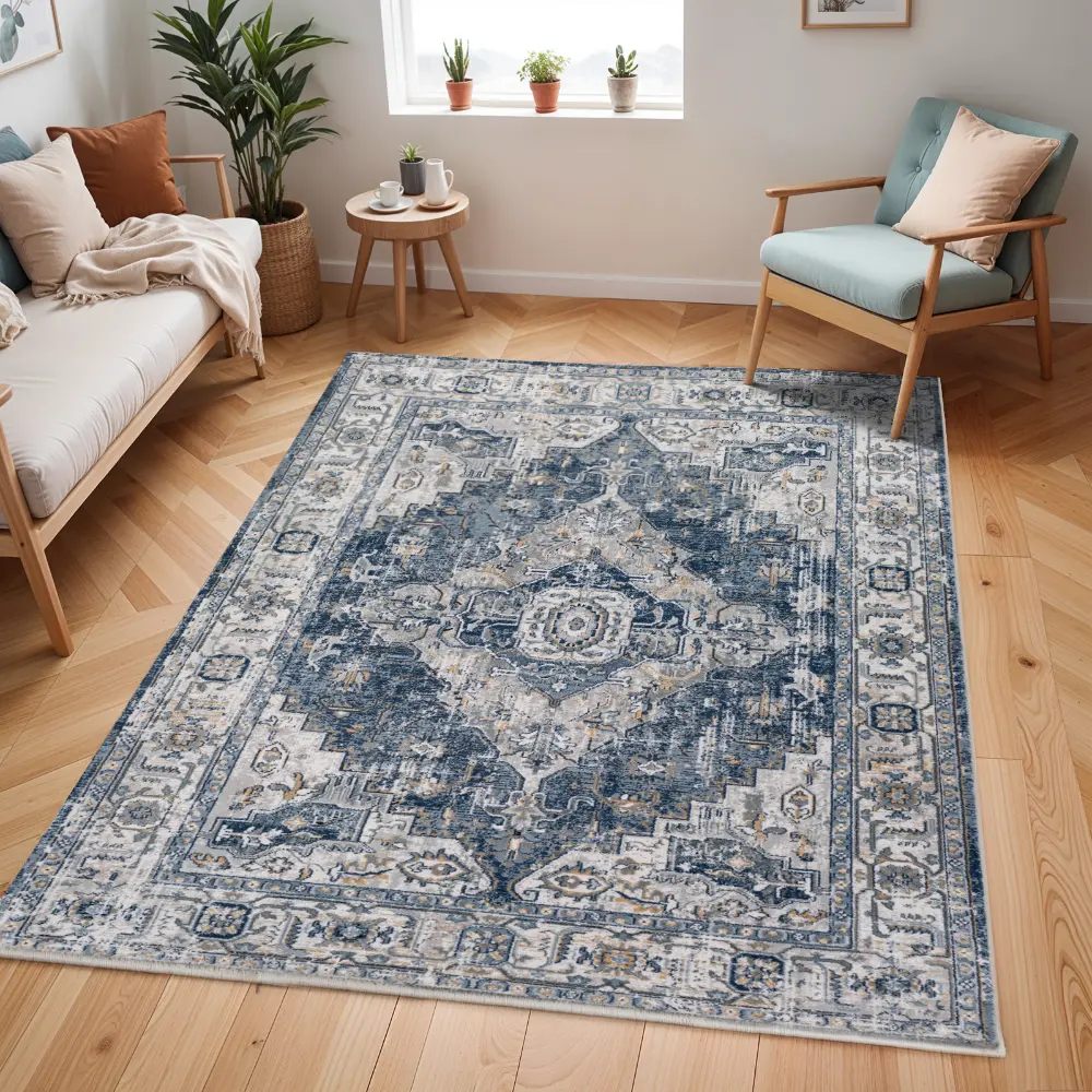 Dalila Vintage Oriental Boho Charcoal Rug