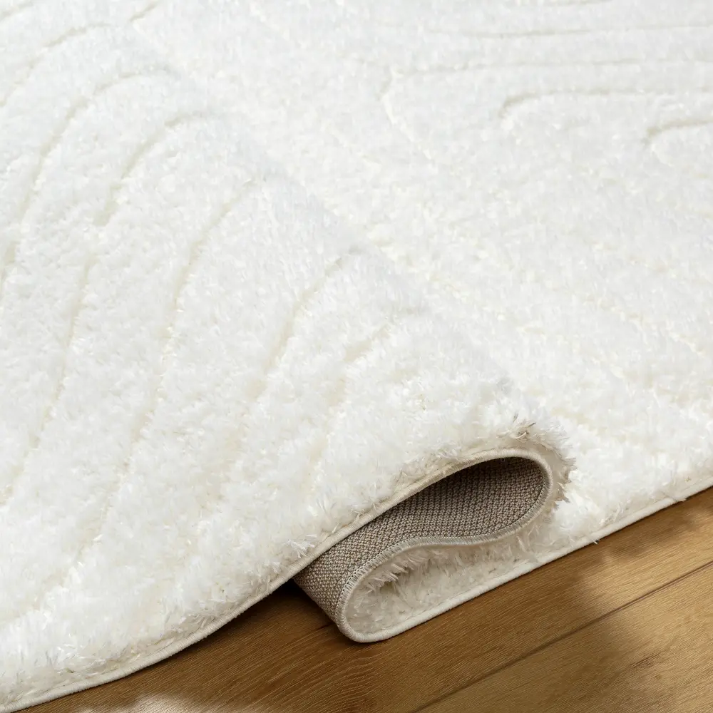 Danae Shaggy Modern Plush Pile Light Beige Rug - Image 3