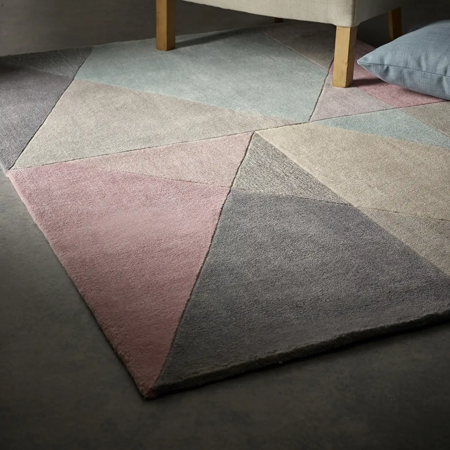 Design Matters Pink Grey Blue Rug - Image 2