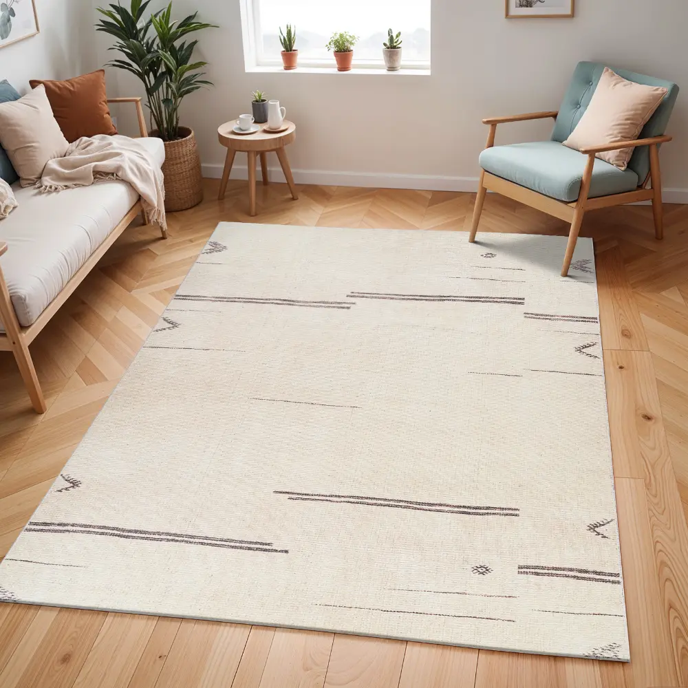 Rivi Becki Owens X Livabliss Global Scandi Dark Brown/Beige Rug - Image 2