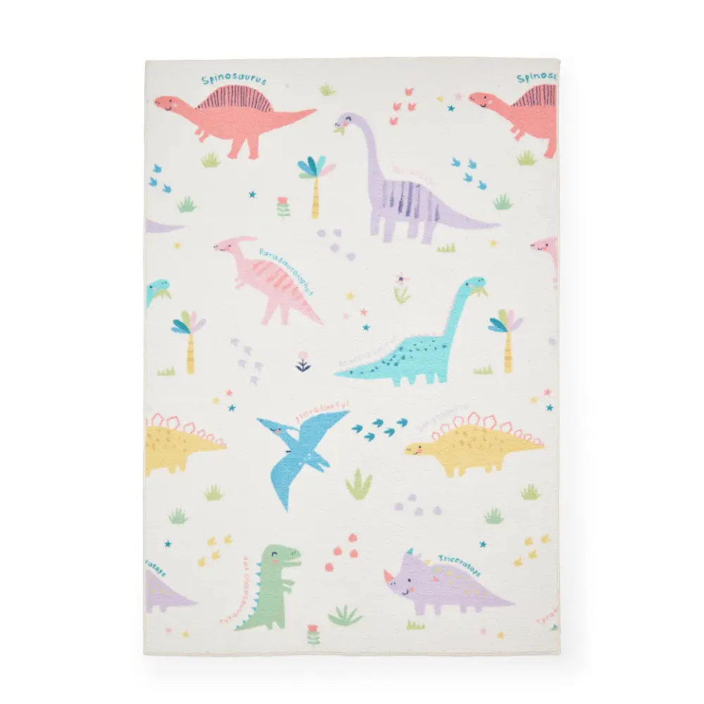 Catherine Lansfield Dinosaur Friends Pink / Blue - Washable - Image 5
