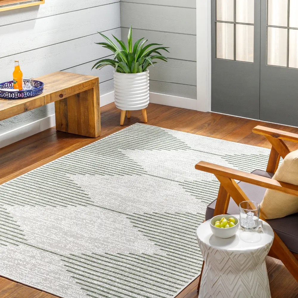 Dolly In- & Outdoor Global Moss/Grey Rug - Image 5
