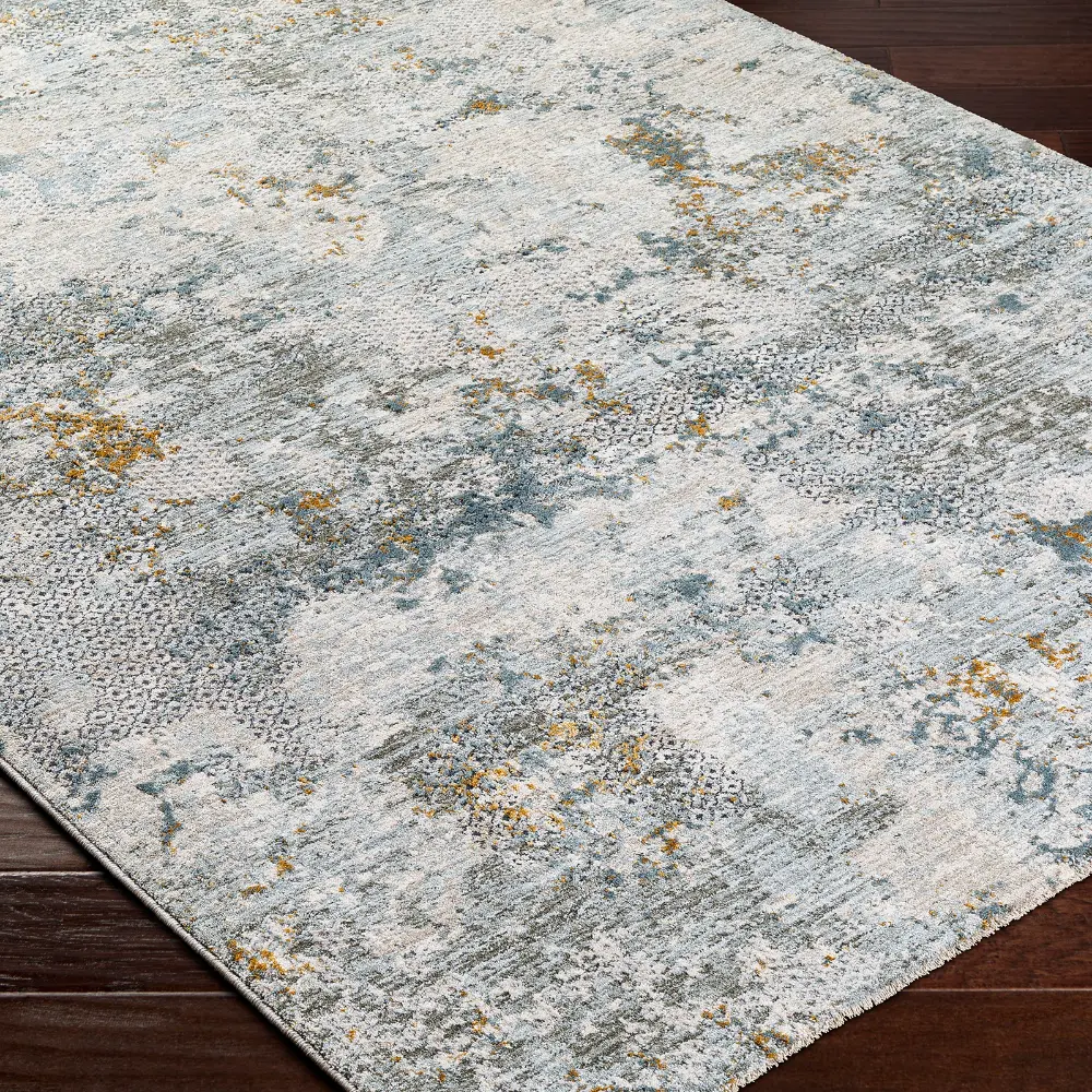 Dresden Vintage Green Grey Blue Yellow Traditional Boho Fringe Living Dining Bedroom Rug DRE2302 - Image 4