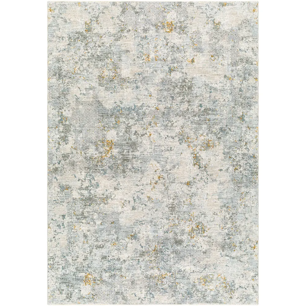 Dresden Vintage Green Grey Blue Yellow Traditional Boho Fringe Living Dining Bedroom Rug DRE2302 - Image 9
