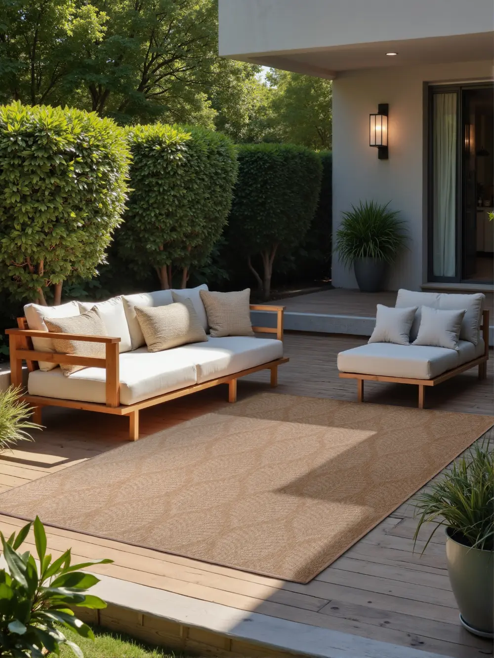 Duet 106247 Jute White Indoor / Outdoor Reversible