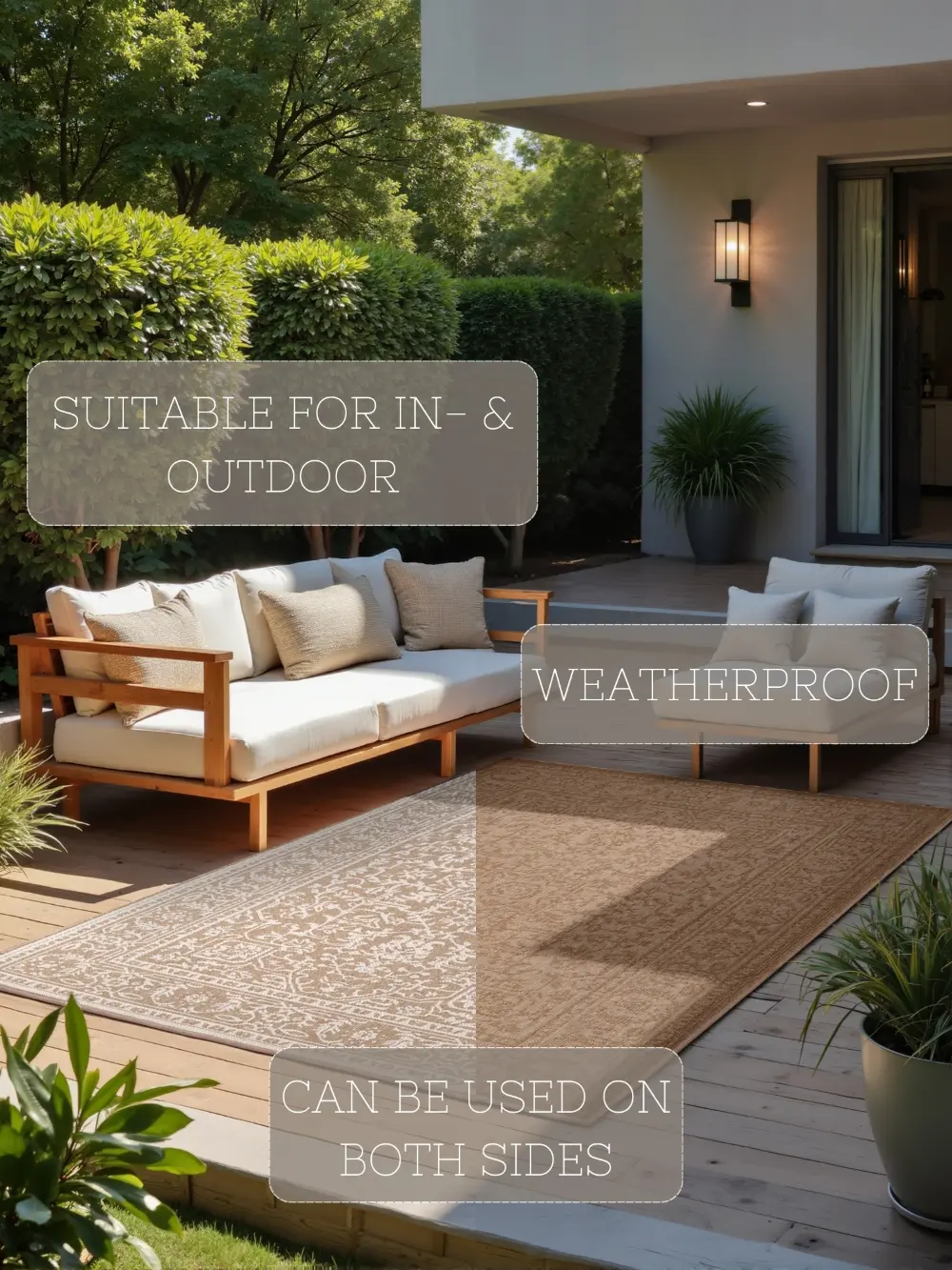 Duet 106250 Jute White Indoor / Outdoor Reversible - Image 2