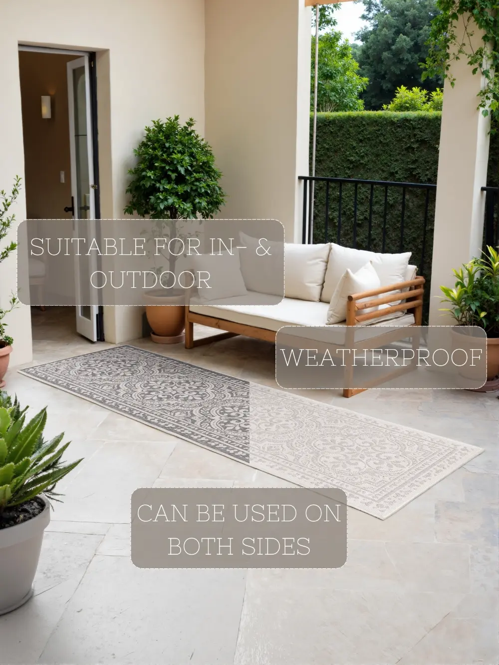 Duet 106251 White Grey Indoor / Outdoor Reversible - Image 10