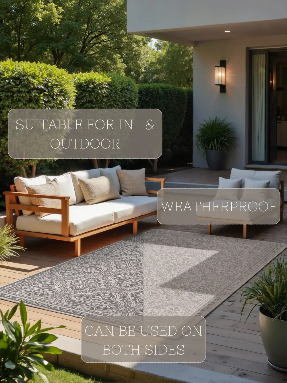 Duet 106251 White Grey Indoor / Outdoor Reversible - Image 2