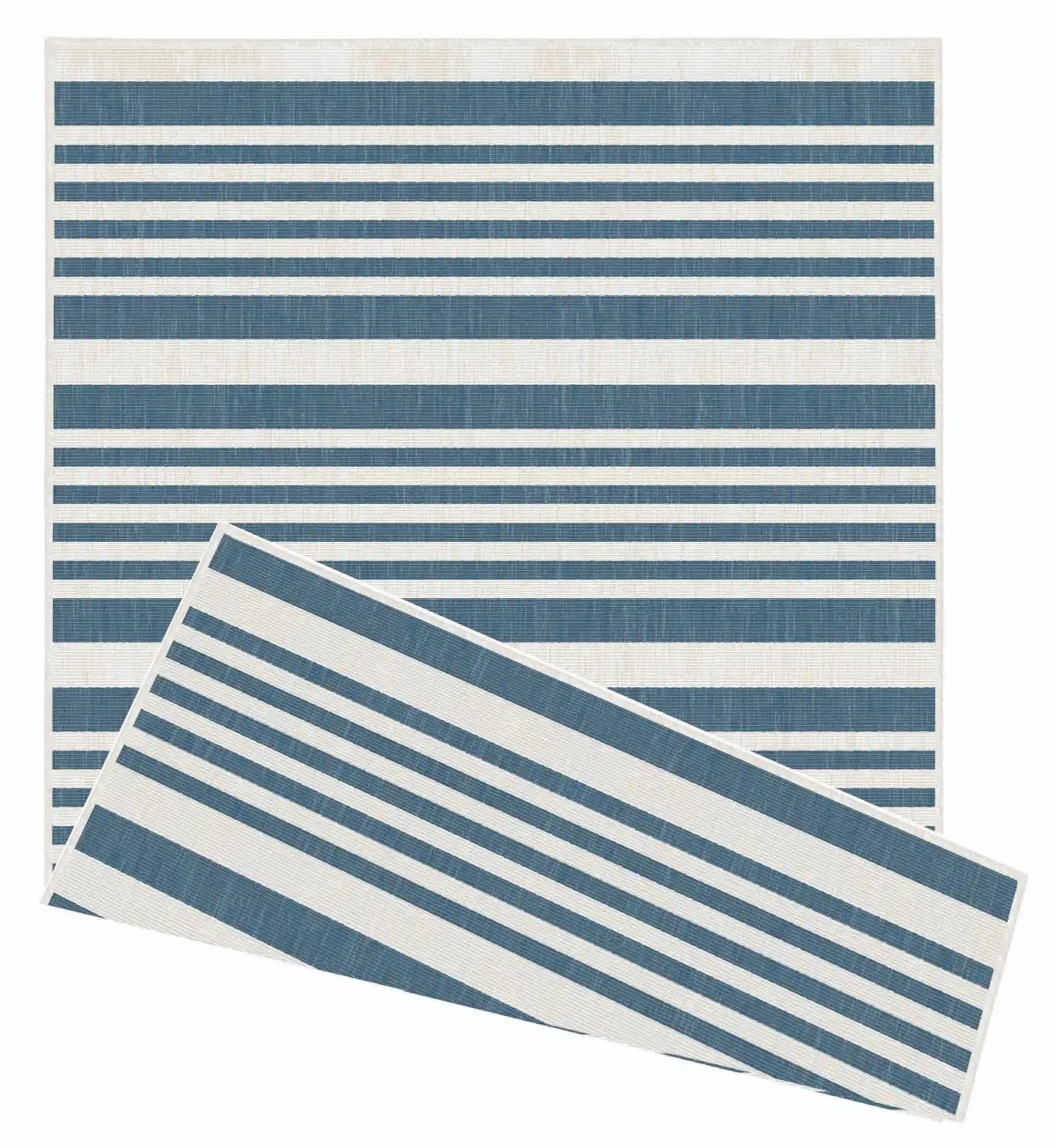 Duo Weave Indoor/Outdoor Modern Stripes Ocean Rug - Image 2
