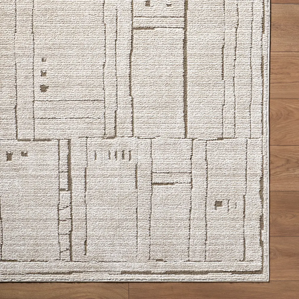 Elle Decor Alma Modern Ivory Taupe Graphic Living Dining Bedroom Rug EDAL2300 - Image 3