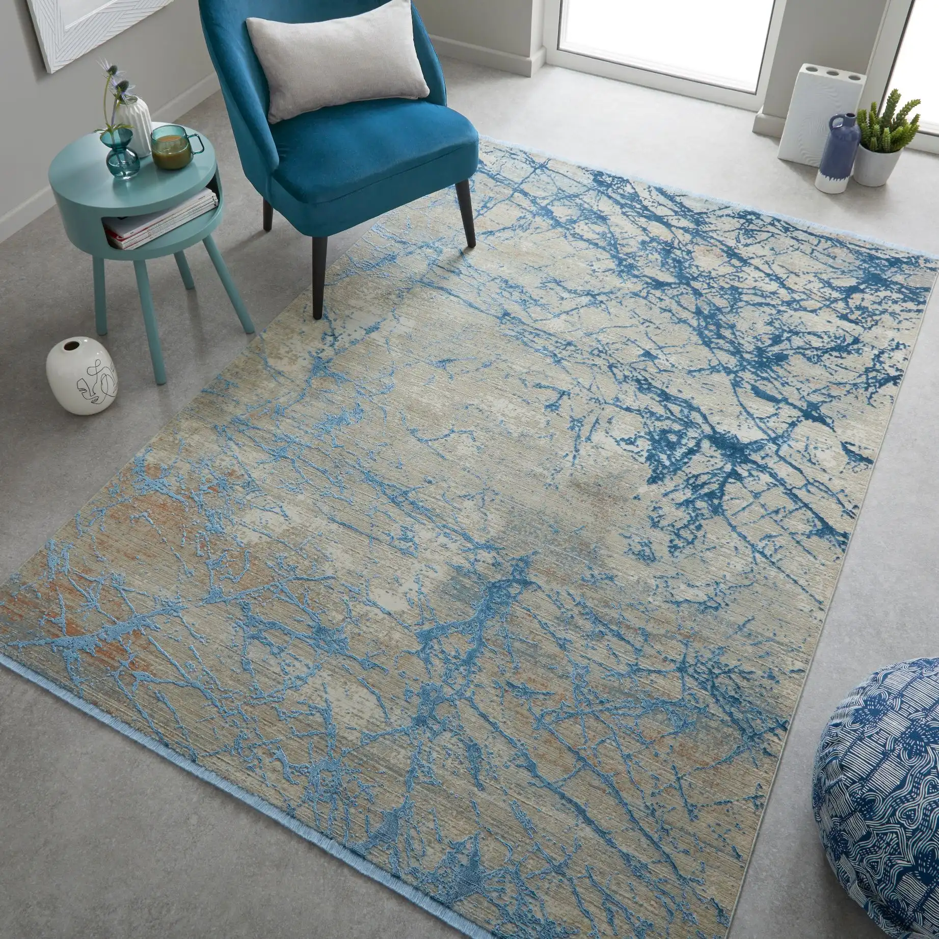 Emerald EMR101 Blue Rug