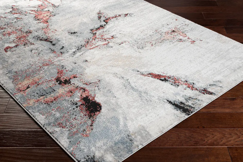 Emma Abstract Modern Marble Medium Grey Rug - Image 2