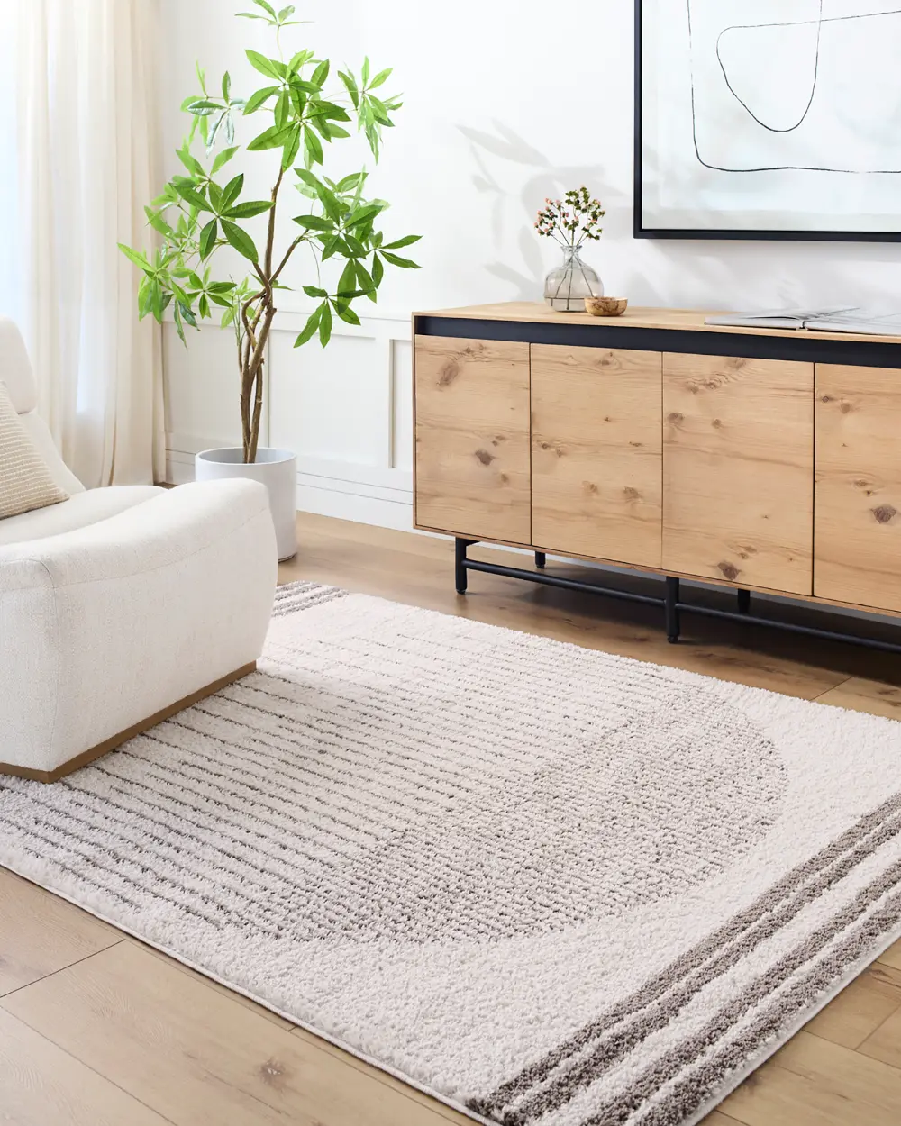 Enso3 Machine Washable Global Shaggy Dark Brown Rug