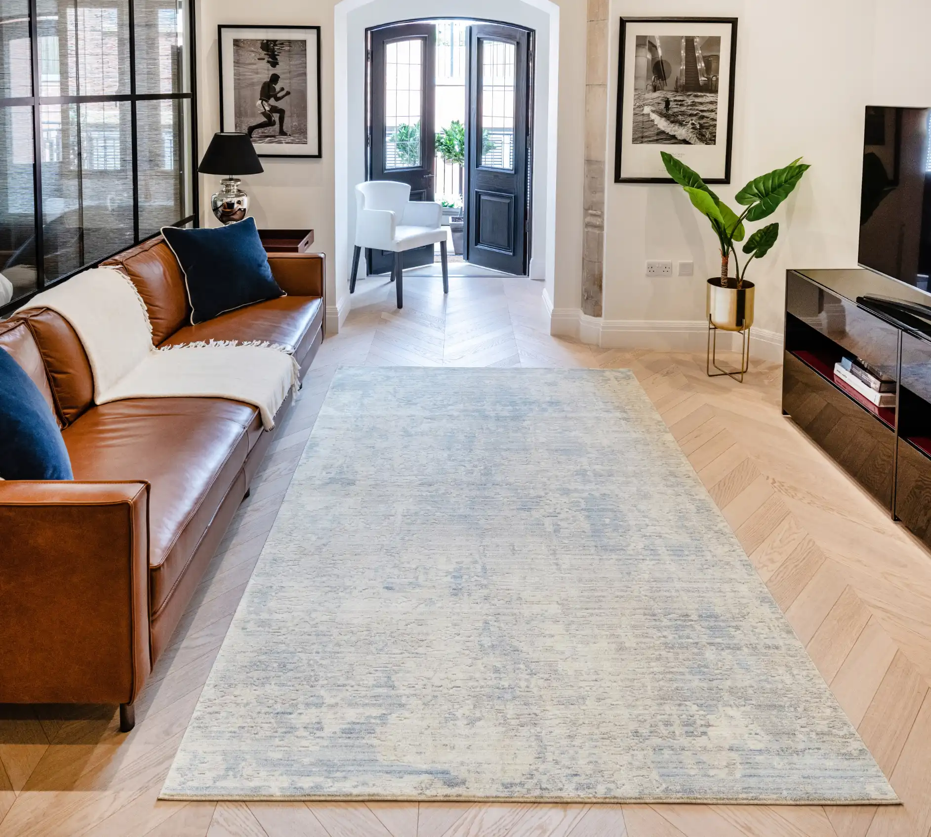 ESSENCE ESSC02 Silver Blue Rug