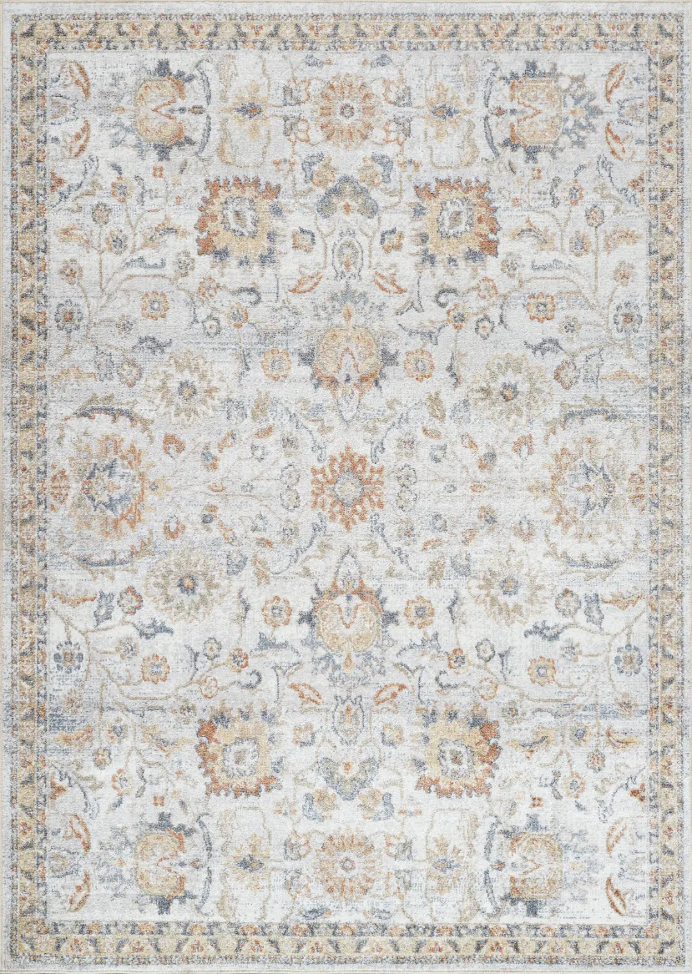Esther Machine Washable Oriental Boho Grey/Oatmeal Rug - Image 5