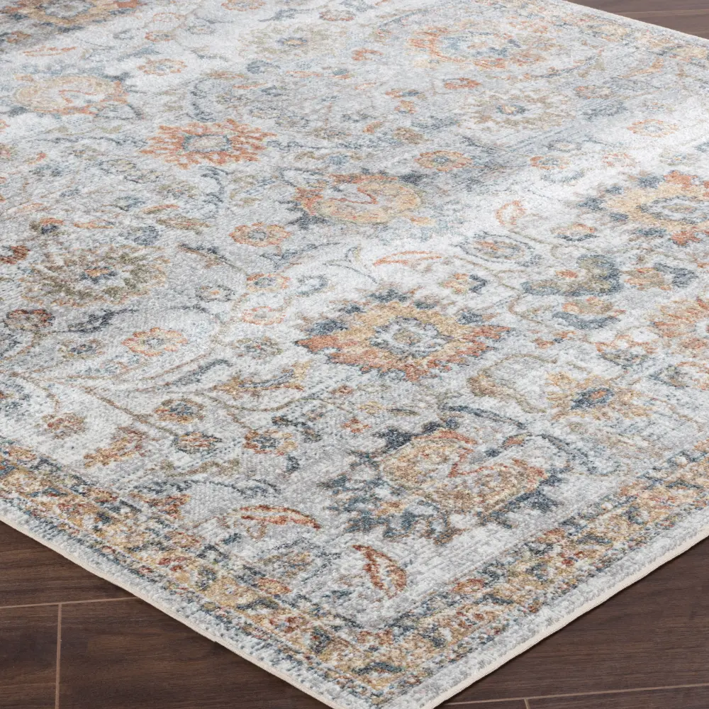 Esther Machine Washable Oriental Boho Grey/Oatmeal Rug - Image 7