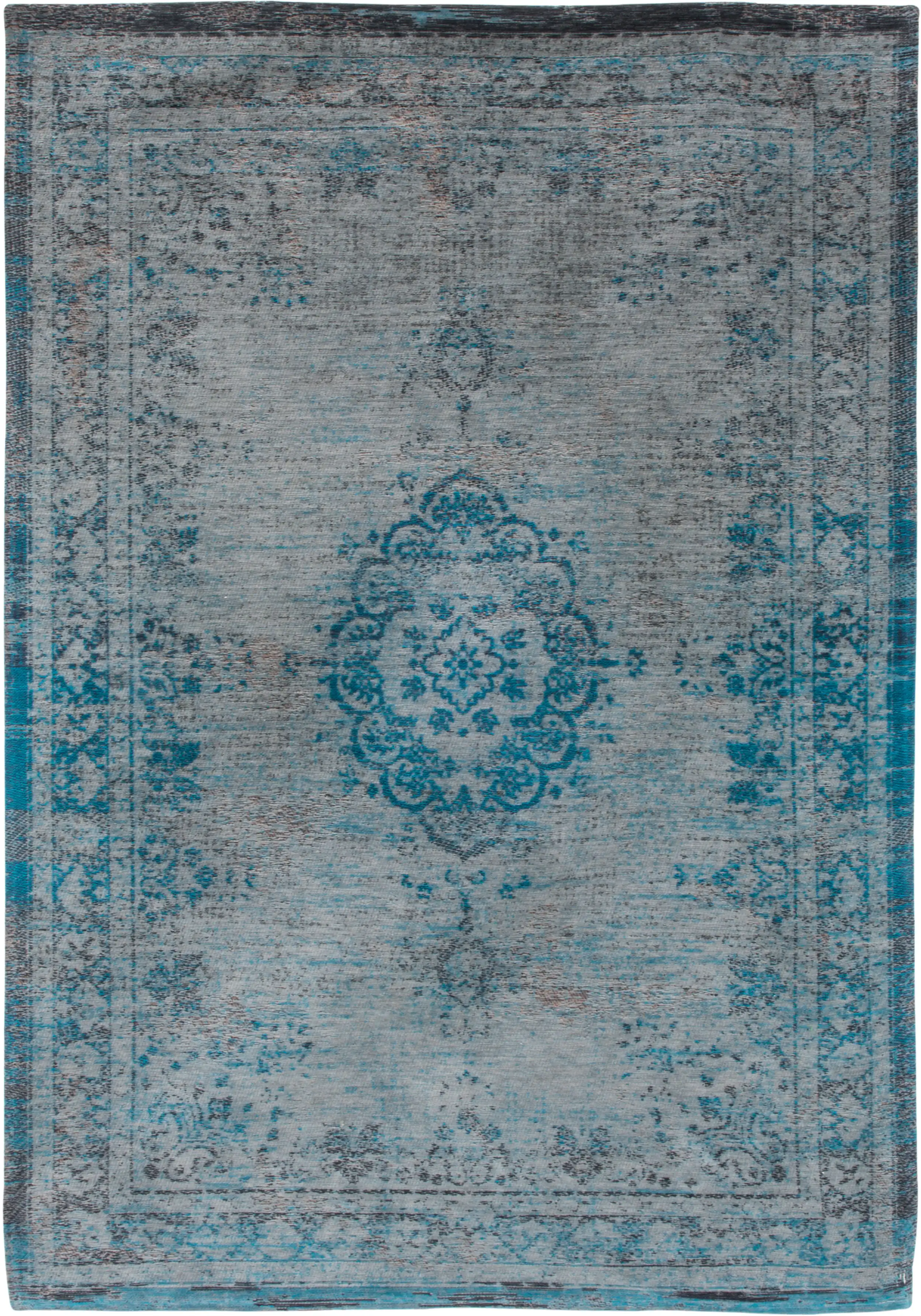 Fading World 8255 Grey Turquoise Washable Rug - Image 5