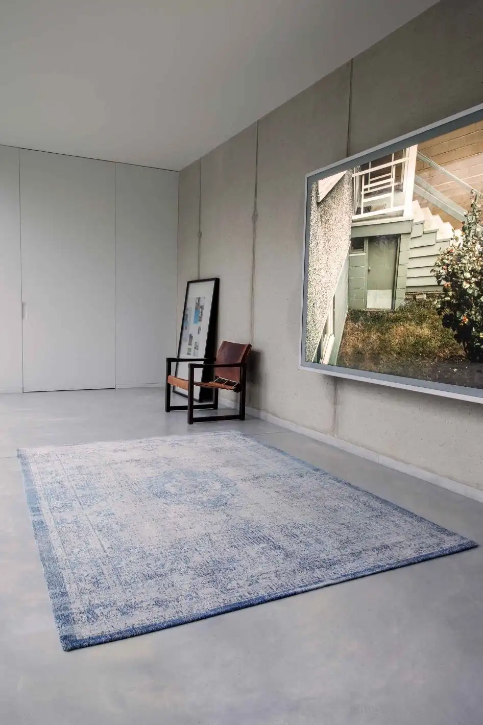 Fading World Medallion 9065 Grey Jeans Washable Rug